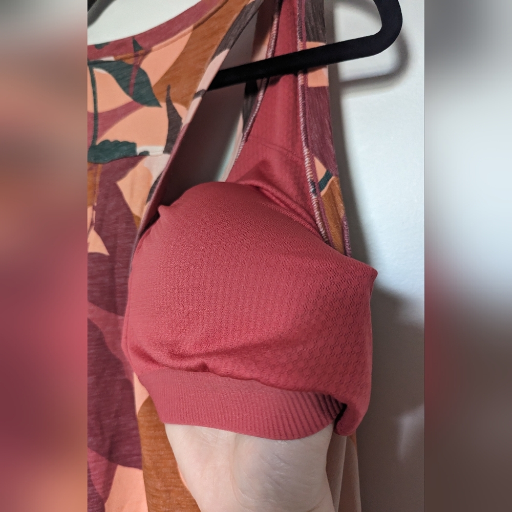 Title Nine Danver Midi Dress in Canyon Red Print Built In Bra sz L NWOT - Picture 8 of 12